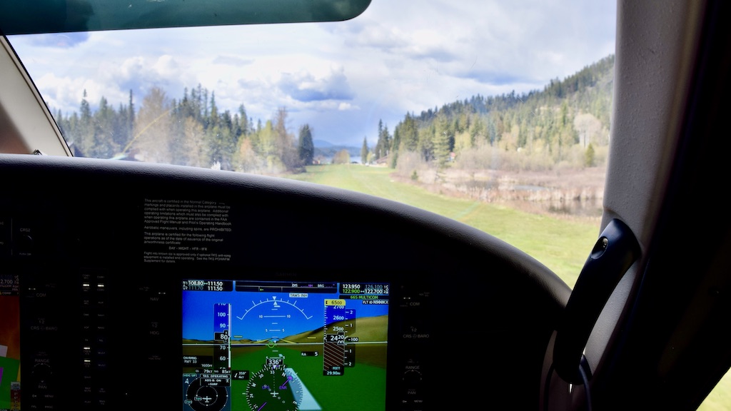 view from inside cockpit